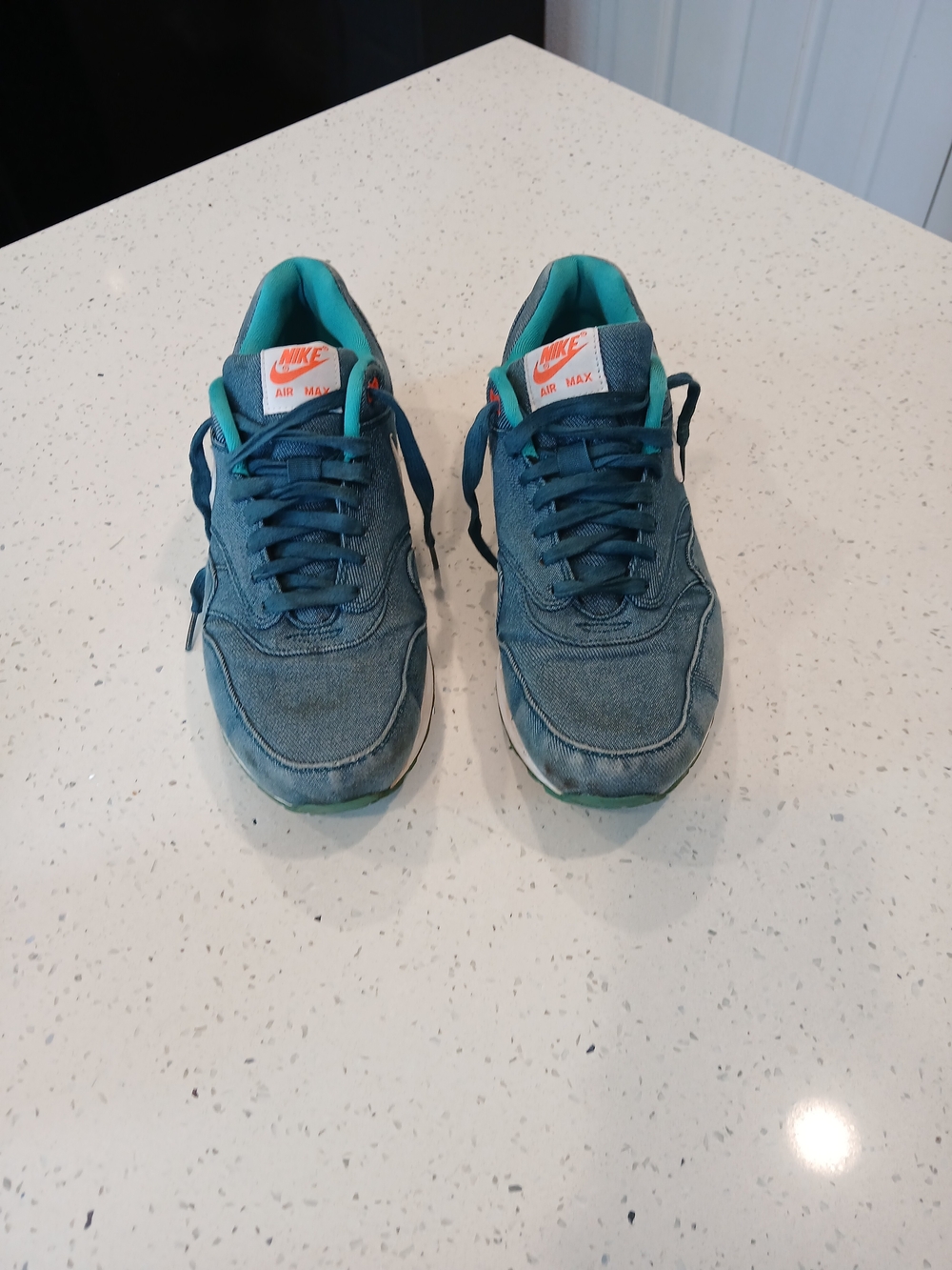 Nike Teal Blue and Orange Air Max Sneakers